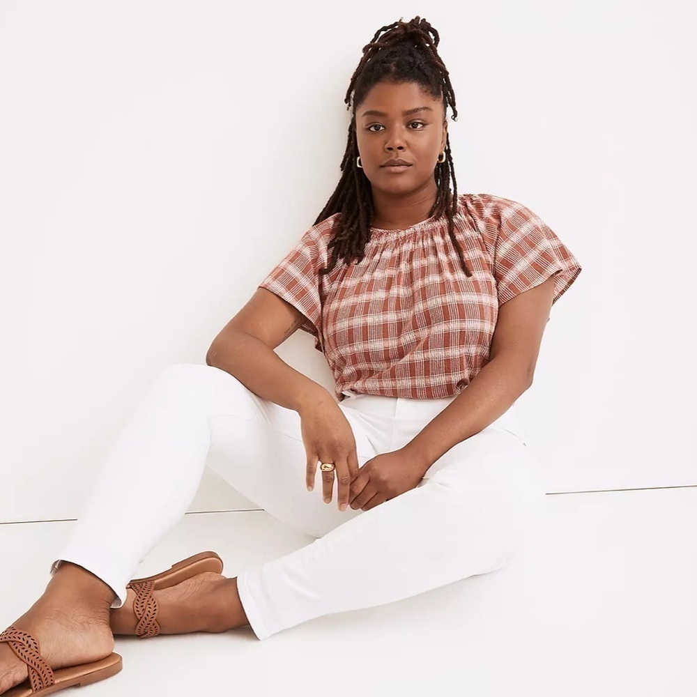 Madewell curvy high rise skinny jeans pure white